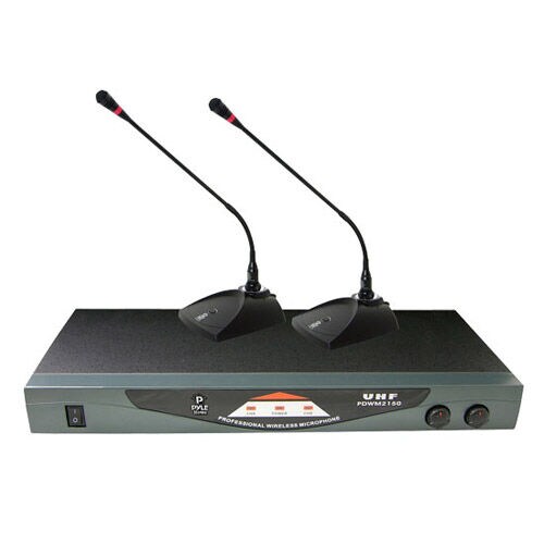 Pyle PDWM2150 Dual Table Top VHF Wireless Microphone System